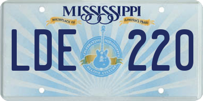 MS license plate LDE220