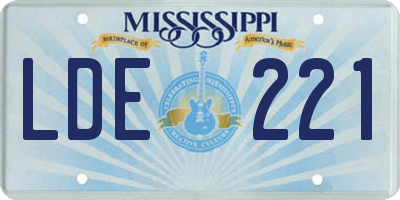 MS license plate LDE221