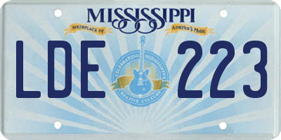 MS license plate LDE223