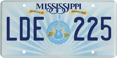 MS license plate LDE225