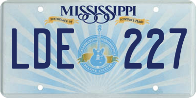 MS license plate LDE227
