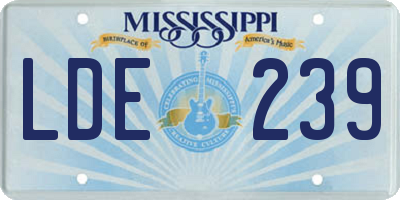 MS license plate LDE239