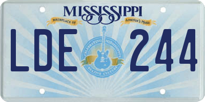 MS license plate LDE244