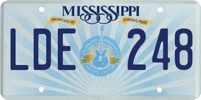 MS license plate LDE248