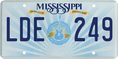 MS license plate LDE249