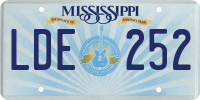 MS license plate LDE252