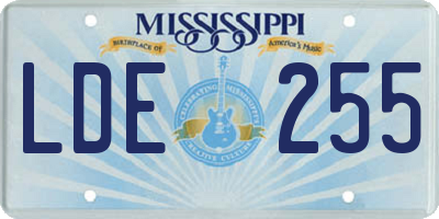MS license plate LDE255
