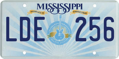 MS license plate LDE256
