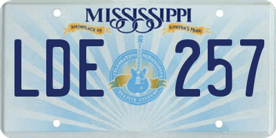 MS license plate LDE257