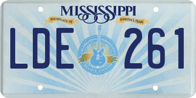 MS license plate LDE261