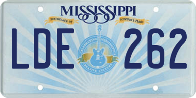 MS license plate LDE262