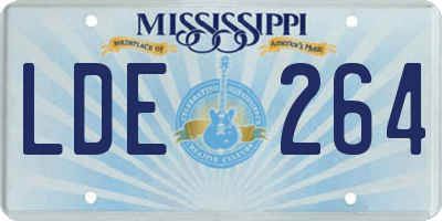 MS license plate LDE264