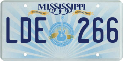 MS license plate LDE266