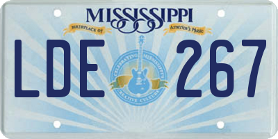 MS license plate LDE267