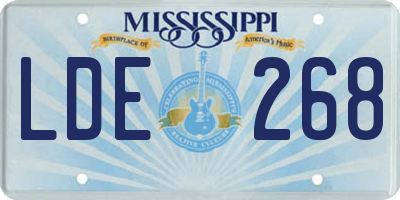 MS license plate LDE268