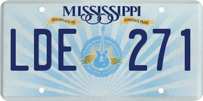 MS license plate LDE271