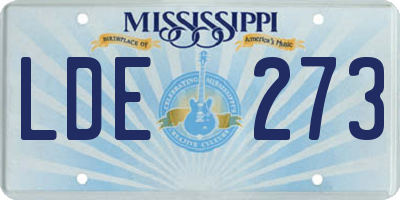 MS license plate LDE273
