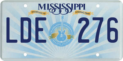 MS license plate LDE276