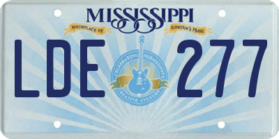 MS license plate LDE277