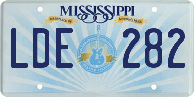 MS license plate LDE282