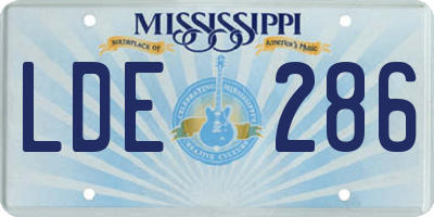 MS license plate LDE286