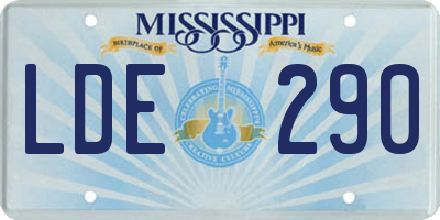MS license plate LDE290