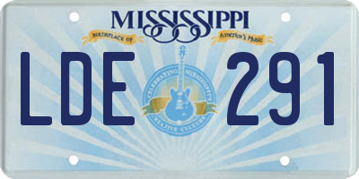 MS license plate LDE291