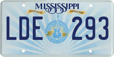 MS license plate LDE293