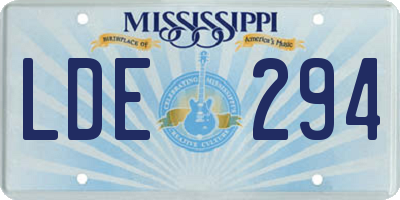 MS license plate LDE294