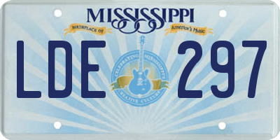 MS license plate LDE297