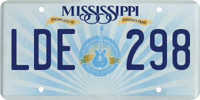 MS license plate LDE298