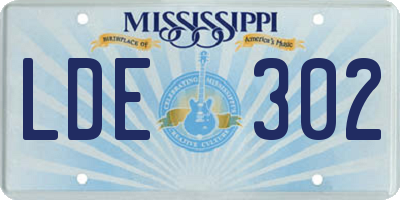 MS license plate LDE302