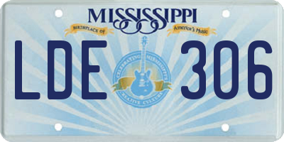 MS license plate LDE306
