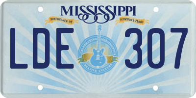 MS license plate LDE307