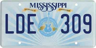 MS license plate LDE309