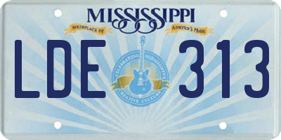 MS license plate LDE313
