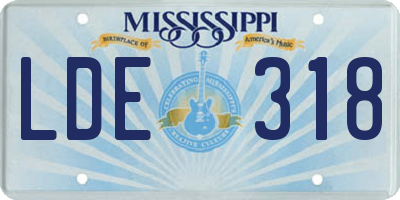 MS license plate LDE318