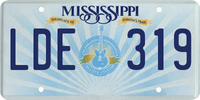 MS license plate LDE319