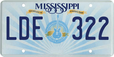 MS license plate LDE322