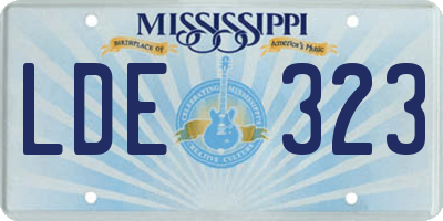 MS license plate LDE323