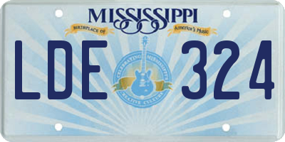 MS license plate LDE324