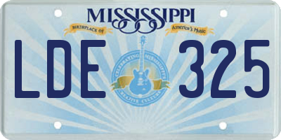 MS license plate LDE325