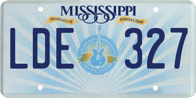 MS license plate LDE327