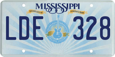 MS license plate LDE328