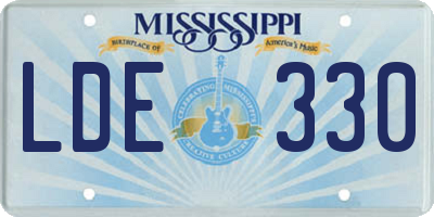 MS license plate LDE330