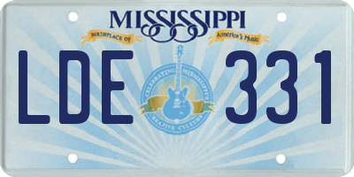 MS license plate LDE331