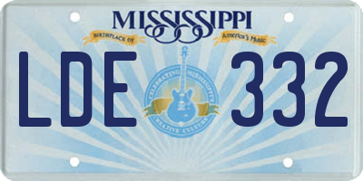 MS license plate LDE332