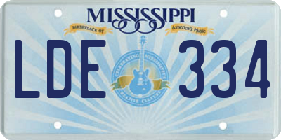 MS license plate LDE334