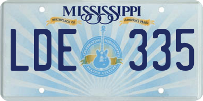MS license plate LDE335