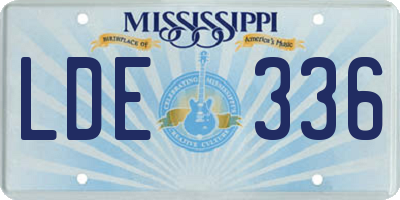 MS license plate LDE336